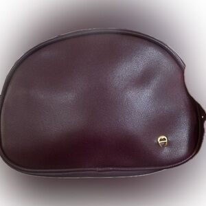 Elegant Burgundy Aigner Pleather make up bag